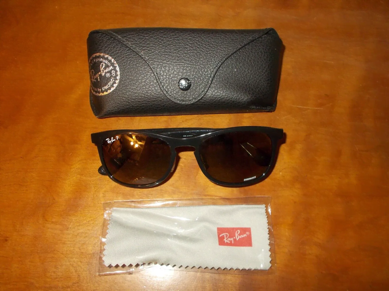 Ray Ban RB 4263 601/5J Black Frame Brown Chromance Polarized Sunglasses w/Case