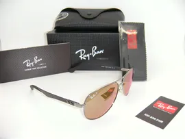Ray-Ban Carbon Fibre RB 8313 004/N3 61mm Gunmetal / Brown Mirror Gold polarized