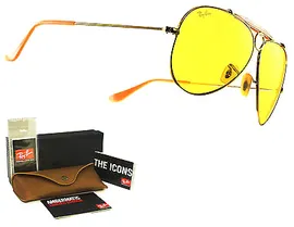 Мужские солнцезащитные очки Ray Ban Shooter Sunglasses RB3138 001/4A Ambermatic Crystal Yellow - Arista Gold