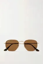 Ray-Ban - Hexagon-frame Polarized Gold-tone Sunglasses - One size