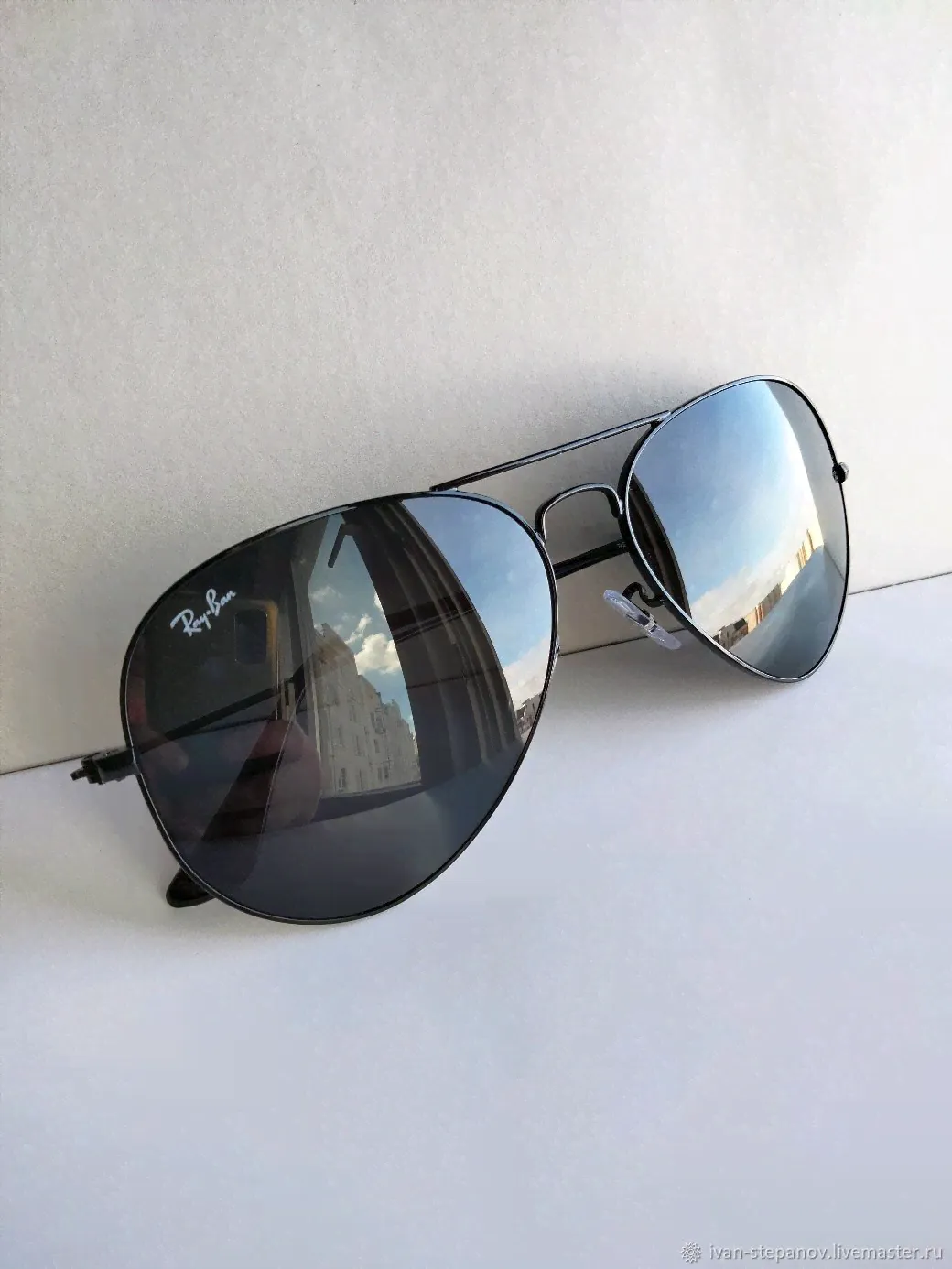 Винтаж: Очки в стиле ретро от солнца, авиаторы Ray ban цвет черный классика-0