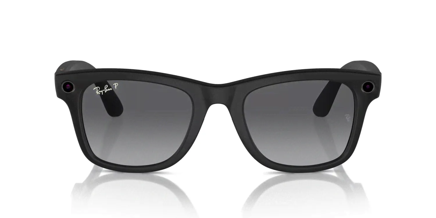 Ray-Ban Очки с камерой Meta Wayfarer RW4006, черно-серый