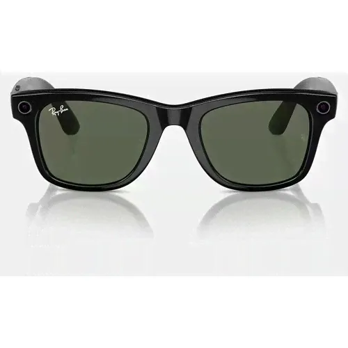 Камера-очки RAY-BAN | META WAYFARER черная оправа серо-зеленые линзы-0