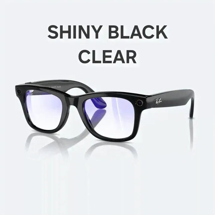Ray-Ban Очки с камерой Ray-Ban META WAYFARER Shiny Black Clear, светло-синий-0