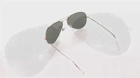 Ray Ban RB3025 Classic Aviator Sunglasses, Gold on Black G 15 Green, 62 mm   Clothing, S